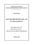 Tóm tắt Luận án Tiến sĩ Chính trị học: Quan hệ chính trị Việt Nam-Lào từ năm 2012 đến nay