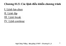 Bài giảng Lập trình hướng đối tượng (Object-Oriented Programming) - Chương 1-5: Các lệnh điều khiển chương trình