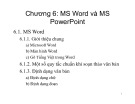 Bài giảng học phần Tin học cơ sở - Chương 6: MS Word và MS PowerPoint