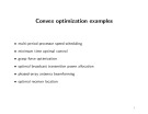 Lecture Convex optimization - Chapter: Convex optimization examples