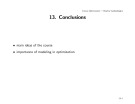 Lecture Convex optimization - Chapter: Conclusions