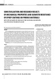 Some evaluation and research results of mechanical properties and seawater resistance of epoxy coatings on porous materials