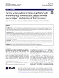 Tumor lysis syndrome following ifosfamide monotherapy in metastatic osteosarcoma: A case report and review of the literature