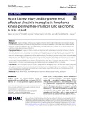 Acute kidney injury and long-term renal effects of alectinib in anaplastic lymphoma kinase-positive non-small cell lung carcinoma: A case report