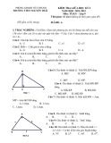 Đề thi giữa học kì 1 môn Toán lớp 9 năm 2022-2023 có đáp án - Trường THCS Nguyễn Trãi, Núi Thành