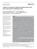 Changes in early high-risk opioid prescribing practices after policy interventions in Washington State