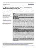 An algorithm using administrative data to measure adverse childhood experiences (ADM-ACE)