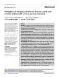 Perceptions of workplace climate and diversity, equity, and inclusion within health services and policy research