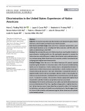 Discrimination in the United States: Experiences of Native Americans