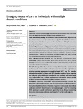 Emerging models of care for individuals with multiple chronic conditions