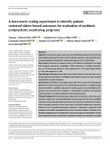 A best-worst scaling experiment to identify patientcentered claims-based outcomes for evaluation of pediatric antipsychotic monitoring programs