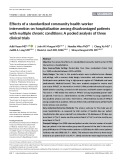 Effects of a standardized community health worker intervention on hospitalization among disadvantaged patients with multiple chronic conditions: A pooled analysis of three clinical trials