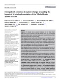 From patient outcomes to system change: Evaluating the impact of VHA's implementation of the Whole Health System of Care