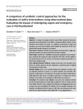 A comparison of synthetic control approaches for the evaluation of policy interventions using observational data: Evaluating the impact of redesigning urgent and emergency care in Northumberland