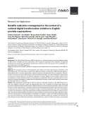 Benefits realization management in the context of a national digital transformation initiative in English provider organizations