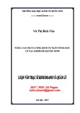 Luận văn Thạc sĩ Kinh doanh và quản lý: Nâng cao chất lượng dịch vụ ngân hàng bán lẻ tại Agribank Quảng Ninh