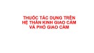 Bài giảng Thuốc tác dụng trên hệ thần kinh giao cảm và phó giao cảm