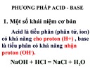 Bài giảng Hóa dược: Phương pháp acid - base