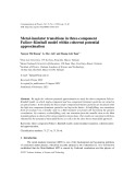 Metal-insulator transitions in three-component Falicov-Kimball model within coherent potential approximation