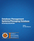 Ebook Database management systems/managing database: Part 1 - Dr. Anil Sharma