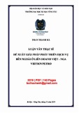 Luận văn Thạc sĩ Quản trị kinh doanh: Đề xuất giải pháp phát triển dịch vụ bên ngoài ở liên doanh Việt - Nga Vietsopetro