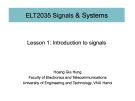 Lecture Signals & systems - Lesson 1: Introduction to signals