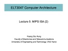 Lecture Computer architecture - Lecture 5: MIPS ISA (2)
