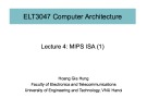 Lecture Computer architecture - Lecture 4: MIPS ISA (1)