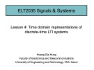 Lecture Signals & systems - Lesson 4: Time domain representations of discrete-time LTI systems