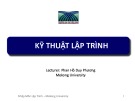 Bài giảng Kỹ thuật lập trình: Mảng - Phan Hồ Duy Phương