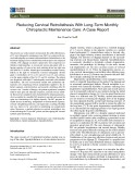 Reducing cervical retrolisthesis with long-term monthly chiropractic maintenance care: A case report