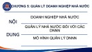 Bài giảng Quản lý công - Chương 5: Quản lý doanh nghiệp nhà nước (Chương trình Cao học)