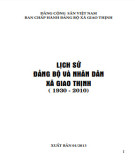 Ebook Lịch sử Đảng bộ và nhân dân xã Giao Thịnh (1930-2010): Phần 1