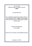 Tóm tắt Luận văn Thạc sĩ Tài chính ngân hàng: Quản trị rủi ro trong hoạt động cho vay tại Ngân hàng Nông nghiệp và Phát triển Nông thôn Việt Nam – Chi nhánh Sa Huỳnh Quảng Ngãi