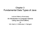 Lecture An introduction to computer science using java - Chapter 3: Fundamental data types of Java