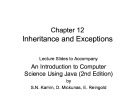 Lecture An introduction to computer science using java - Chapter 12: Inheritance and exceptions