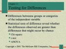 Lecture Communication research - Chapter 11: Testing for differences