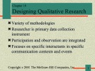 Lecture Communication research - Chapter 14: Designing qualitative research