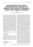 An integrated text graph representation learning for semantic and syntactic enhanced short text stream clustering