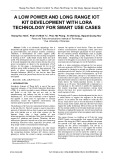 A low power and long range iot kit development with LoRa technology for smart use cases