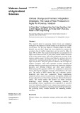 Climate change and farmers' adaptation strategies: The case of rice producers in Nghe An province, Vietnam