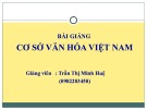 Bài giảng Cơ sở văn hóa Việt Nam: Chương 1 - Trần Thị Minh Huệ