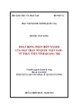 Tóm tắt Luận văn Thạc sĩ Quản lý công: Hoạt động phản biện xã hội của Mặt trận Tổ quốc Việt Nam từ thực tiễn tỉnh Quảng Trị