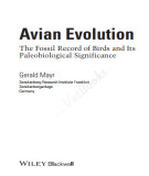 Ebook Avian evolution, the fossil record of birds and its paleobiological significance: Part 1