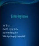 Bài giảng Khai phá dữ liệu (Data mining): Linear regression - Trịnh Tấn Đạt