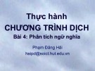 Bài giảng Thực hành chương trình dịch: Bài 4 - Phạm Đăng Hải