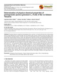 Determination of physico-chemical properties of pomegranate (punica granatum L.) fruits of Dar es Salaam Tanzania