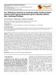 Iron deficiency aneamia is moderate public health problem among school going adolescent girls in Berahle district, Afar, northeast Ethiopia