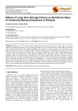 Effects of long term storage factors on nutritional value of conserved barley accessions in Ethiopia