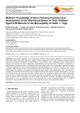 Mothers' knowledge of good feeding practices and assessment of the nutritional status of their children aged 0-59 months in the municipality of Golfe 1, Togo